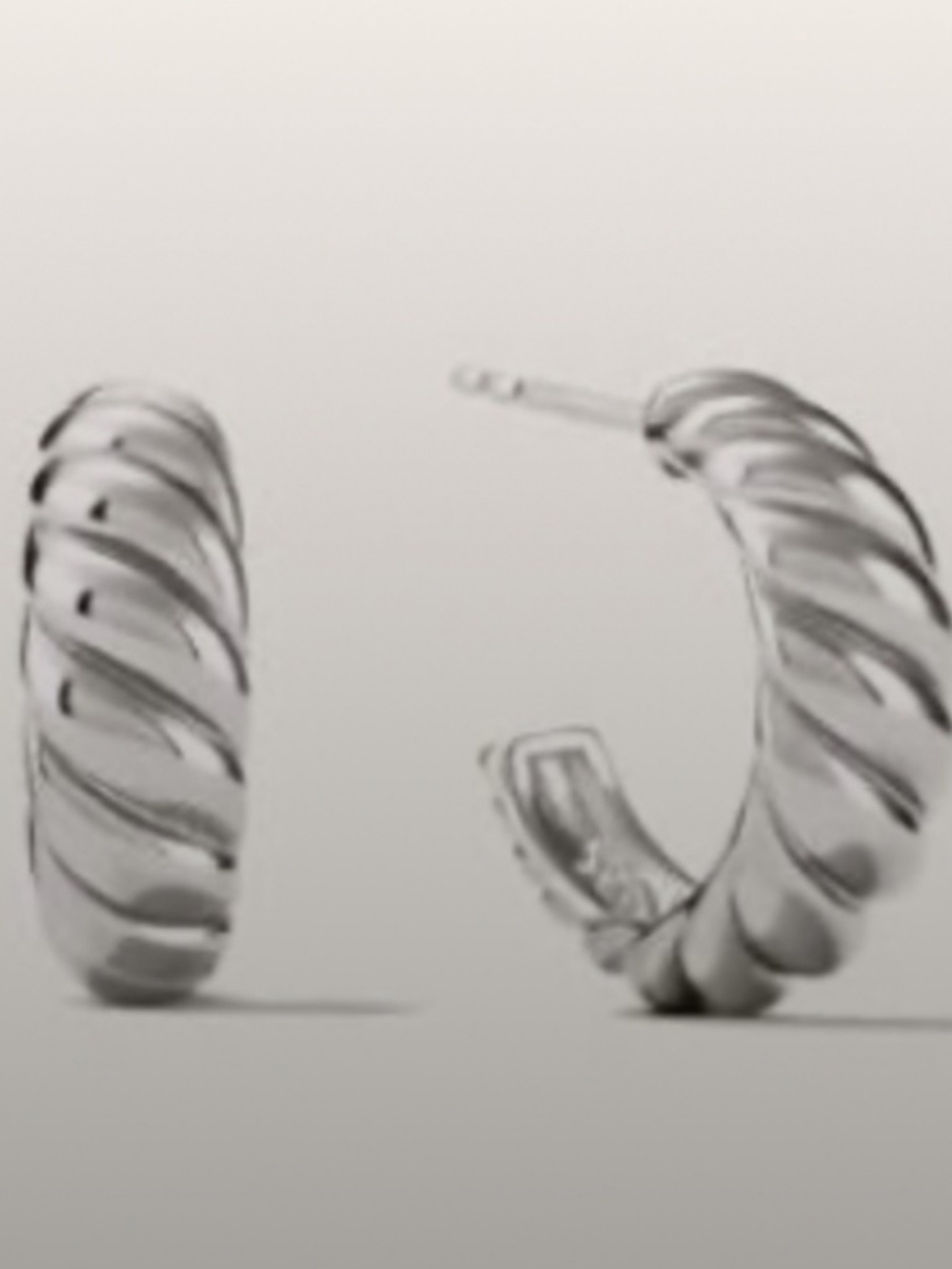 Mejuri Croissant Dome Hoop Earrings | Silver | Beautiful Condition - Picture 2 of 7